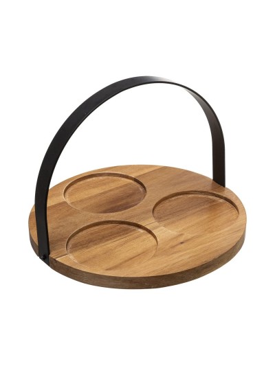 Set de Aperitivo Secret de Gourmet Negro Gres 4 Piezas (Ø 21 cm)