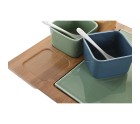 Appetizer Set DKD Home Decor Porcelain Multicolour Bamboo 8 Pieces (30 x 30 x 6 cm)