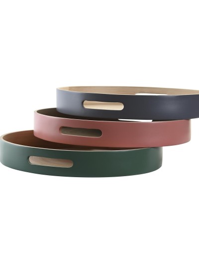 Bandeja DKD Home Decor 38 x 38 x 5,5 cm (3 Piezas)