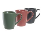 Juego de 4 Tazas Mug DKD Home Decor Verde Rosa Natural Gris oscuro Gres 160 ml 17 x 12 x 39 cm
