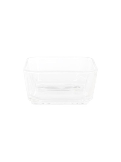 Bandeja de Aperitivos DKD Home Decor Natural Bambú Aluminio Cristal 280 ml 21 x 21 x 6 cm