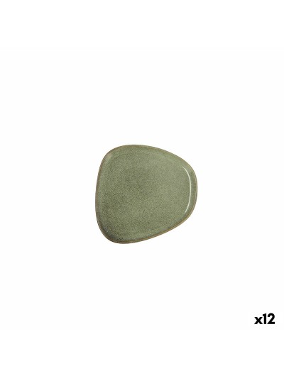 Flat plate Bidasoa Ikonic Ceramic Green (14 x 13,6 cm) (Pack 12x)