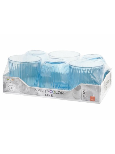 Set de Vasos Bormioli Rocco Line Azul Vidrio 290 ml