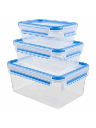 Ensemble de contenants de cuisine hermétiques empilables Tefal Plastique (3 Pièces)