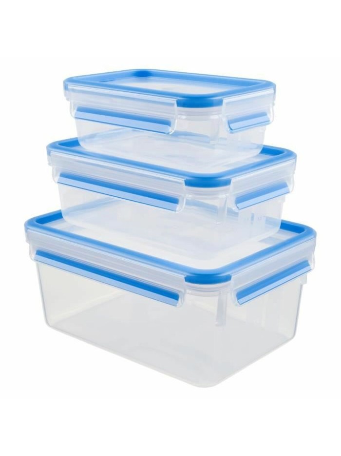 Set of Stackable Hermetically-sealed Kitchen Containers Tefal Plastic (3 Pieces)