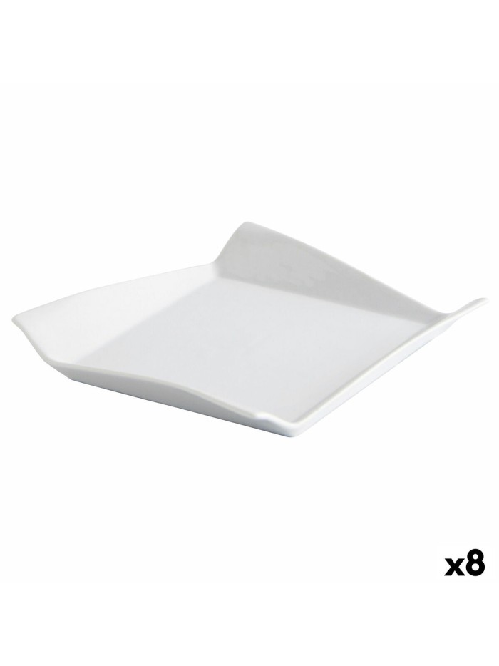 Assiette plate Quid Gastro Fresh Blanc Céramique Sandwich (8 Unités)