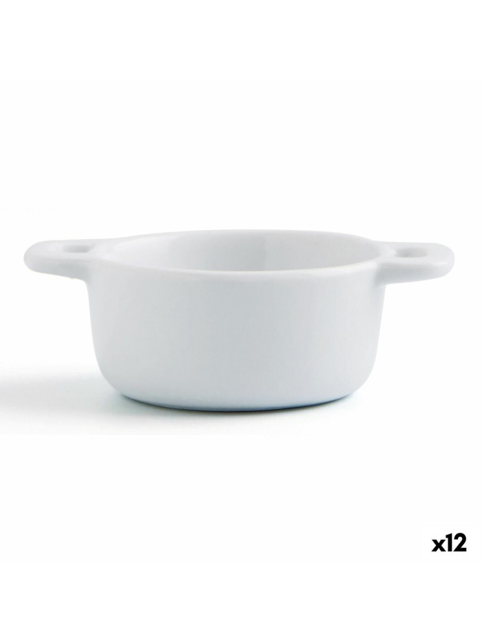 Snack tray Quid Gastro Fun White Ceramic 10 x 7 x 4 cm (12 Units)