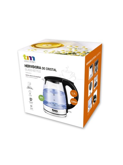 Hervidor TM Electron 1,7 L Cristal Vidrio de Borosilicato
