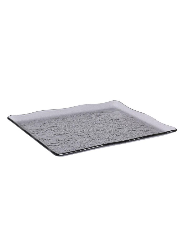 Bandeja Inde Ming Negro Vidrio 30 x 23 cm