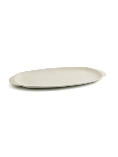 Bandeja de Aperitivos Quid Mineral Gres Beige Cerámica 13 x 30,5 cm (8 Unidades)