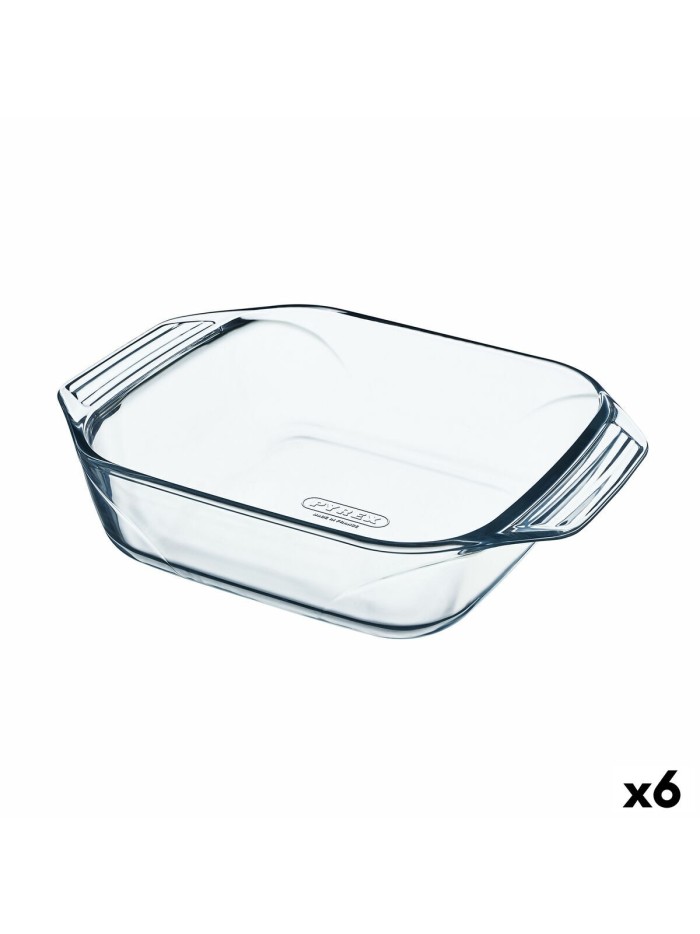 Fuente de Cocina Pyrex Irresistible Cuadrada Transparente Vidrio 6 Unidades 29,2 x 22,7 x 6,8 cm