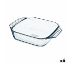 Serving Platter Pyrex Irresistible Squared Transparent Glass 6 Units 29,2 x 22,7 x 6,8 cm
