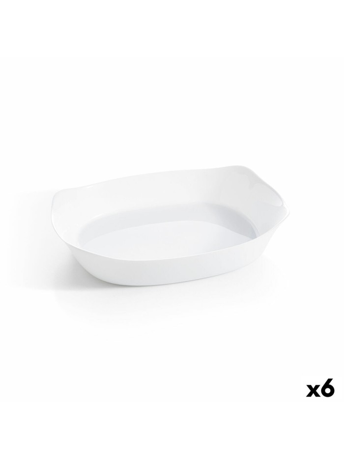 Fuente de Cocina Luminarc Smart Cuisine Rectangular Blanco Vidrio 38 x 27 cm (6 Unidades)