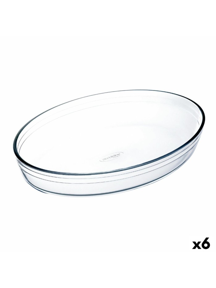 Plat de Four Ô Cuisine Ocuisine Vidrio Transparent verre Ovale 26,2 x 17,9 x 6,2 cm (6 Unités)