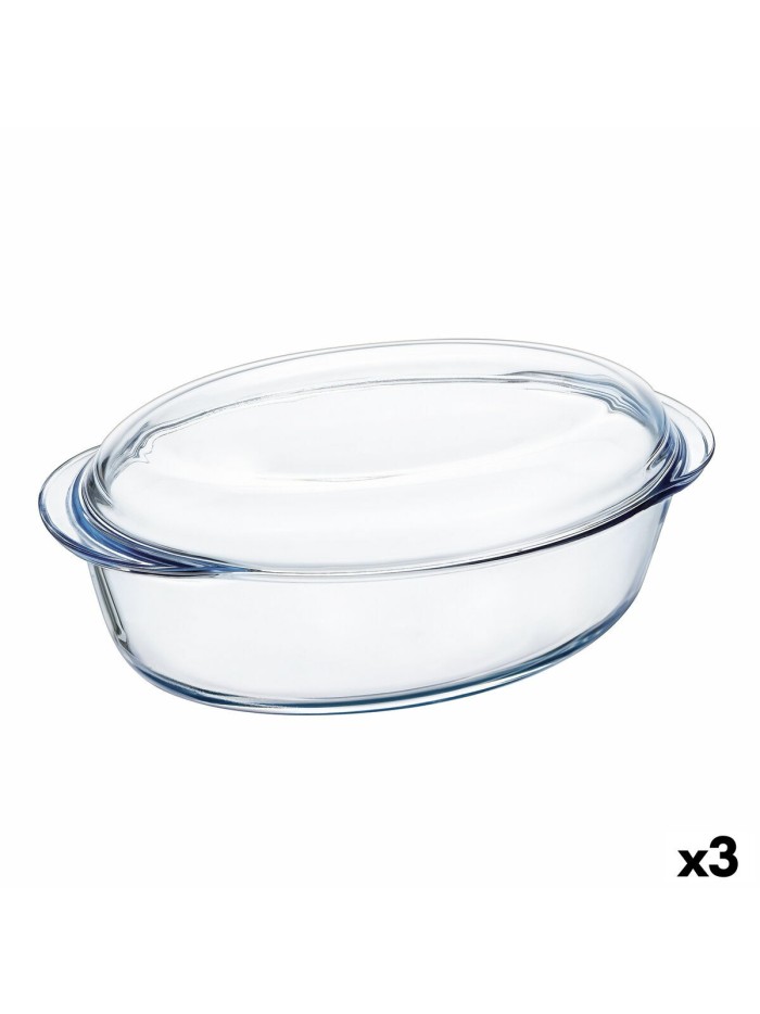 Oven Dish Pyrex Classic Vidrio Transparent Glass 33 x 20 x 10 cm With lid (3 Units)