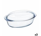 Oven Dish Pyrex Classic Vidrio Transparent Glass 33 x 20 x 10 cm With lid (3 Units)