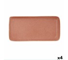Plateau apéritif Bidasoa Gio Marron Céramique Rectangulaire 28 x 14 cm (4 Unités)