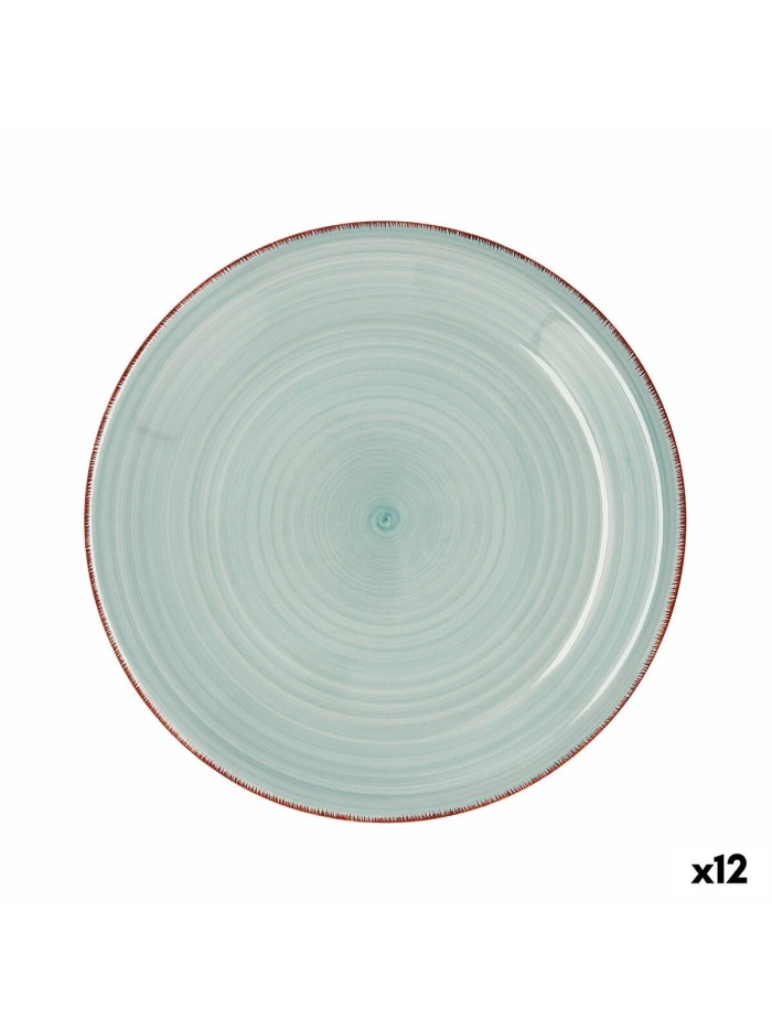 Assiette plate Quid Vita Aqua Turquoise Céramique Ø 27 cm (12 Unités)