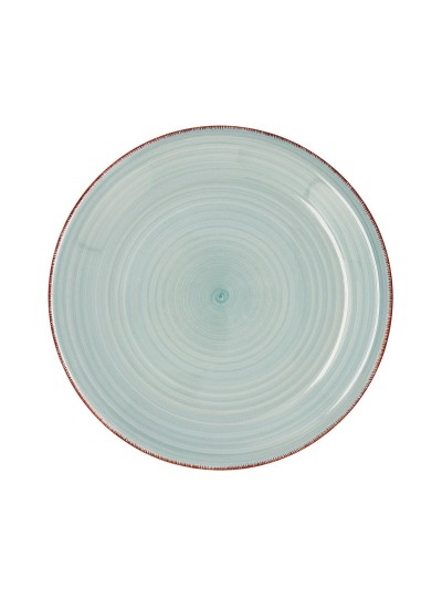 Plato Llano Quid Vita Aqua Turquesa Cerámica Ø 27 cm (12 Unidades)