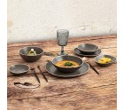 Flat Plate Bidasoa Gio Occasional Grey Ceramic 26,5 cm (4 Units)