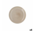 Plato Llano Ariane Porous Cerámica Beige Ø 27 cm (6 Unidades)