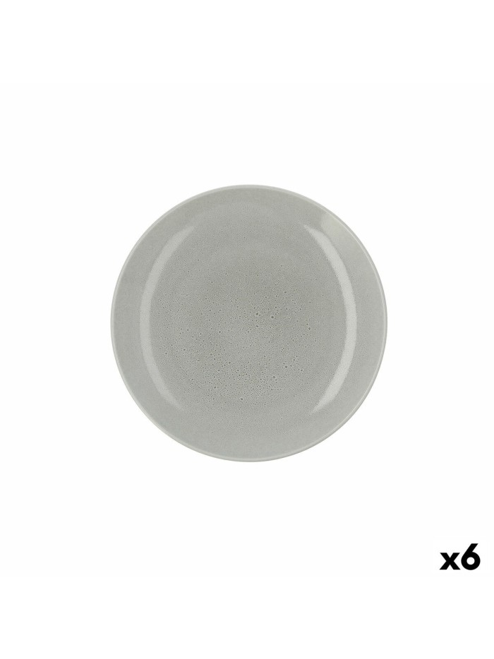 Plato Llano Ariane Porous Cerámica Verde Ø 27 cm (6 Unidades)