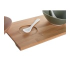 Set de Aperitivo DKD Home Decor 29 x 15,5 x 1,5 cm Porcelana Multicolor Bambú Escandinavo