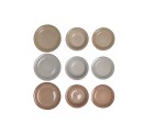 Tableware DKD Home Decor Brown Grey Stoneware 26,5 x 26,5 x 3 cm 18 Pieces