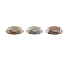 Tableware DKD Home Decor Brown Grey Stoneware 26,5 x 26,5 x 3 cm 18 Pieces