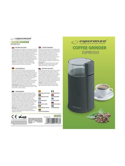 Molinillo de Café Esperanza EKC001K Negro 160 W