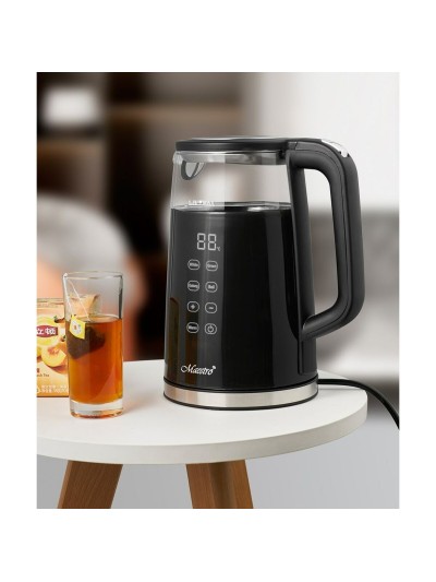 Hervidor Feel Maestro MR-049 Negro Transparente Cristal Vidrio de Borosilicato 2200 W 1,7 L