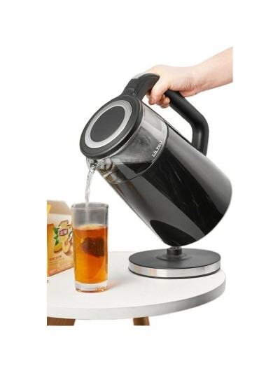 Hervidor Feel Maestro MR-049 Negro Transparente Cristal Vidrio de Borosilicato 2200 W 1,7 L