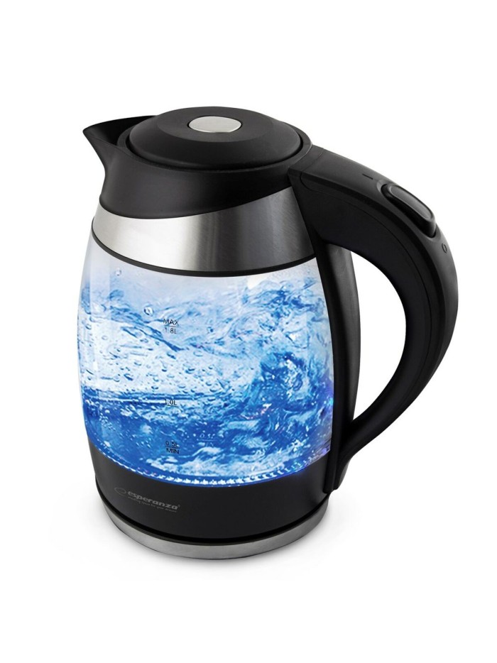 Hervidor y Tetera Eléctrica Esperanza EKK009  Negro Vidrio Plástico 2200 W 1,8 L