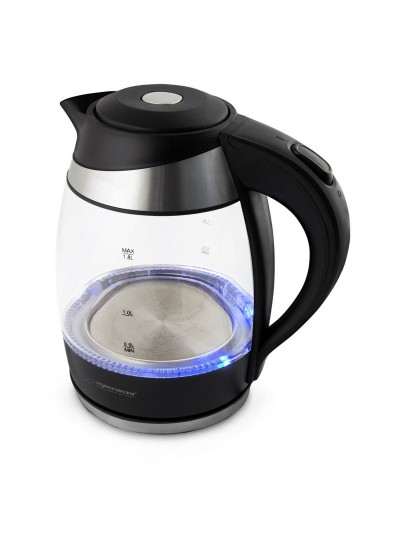 Water Kettle and Electric Teakettle Esperanza EKK009  Black Glass Plastic 2200 W 1,8 L
