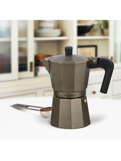 Cafetera Italiana Feel Maestro MR-1666-6-BROWN Negro Bronce Aluminio 300 ml 6 Tazas