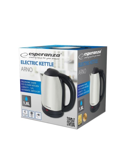 Bouilloire Esperanza EKK135X Gris Acier inoxydable Plastique 1500 W 1,8 L