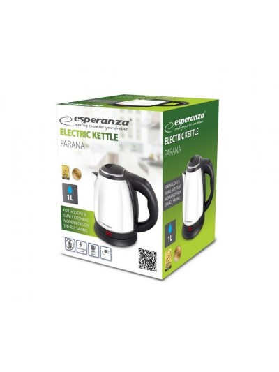 Hervidor Esperanza EKK128W Blanco Negro Acero Inoxidable Plástico 1350 W 1 L