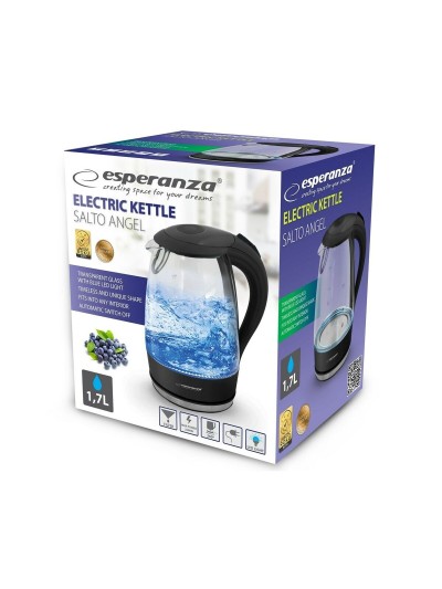 Hervidor Esperanza Negro Vidrio Plástico 2200 W 1,7 L