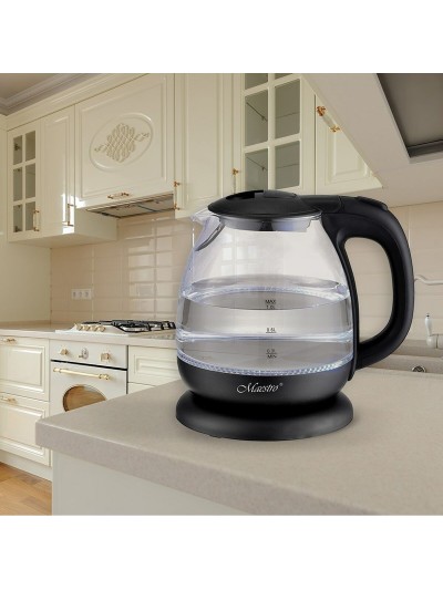 Hervidor Feel Maestro  MR-055 Negro Vidrio 1100 W 1 L