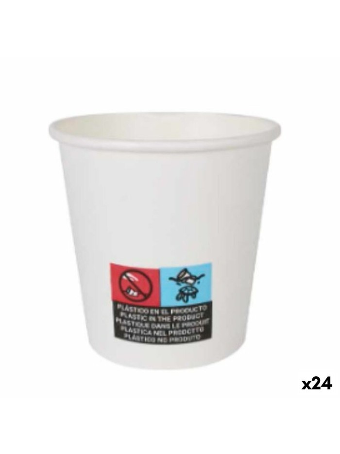 Set of glasses Algon Cardboard Disposable White 24 Units 120 ml (100 Pieces)