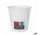 Set de Verres Algon Carton Produits à usage unique Blanc 24 Unités 120 ml (100 Pièces)