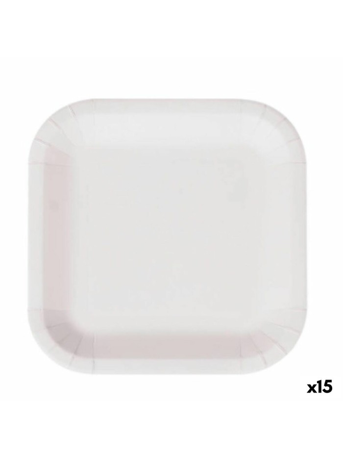Set de Platos Algon Desechables Blanco Cartón 26 cm (15 Unidades)