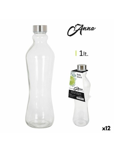 Bouteille en Verre Anna 1 L Capsule métallique Métal verre (12 Unités)