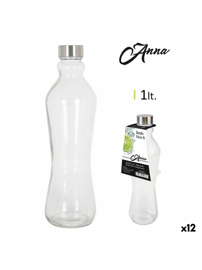 Bouteille en Verre Anna 1 L Capsule métallique Métal verre (12 Unités)