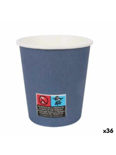 Set de Vasos Algon Cartón Desechables 200 ml Azul 36 Unidades (24 Piezas)