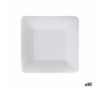 Set de Platos Algon Desechables Blanco Cartón Cuadrado 18 cm (10 Unidades)