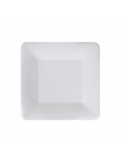 Set de Platos Algon Desechables Blanco Cartón Cuadrado 18 cm (10 Unidades)