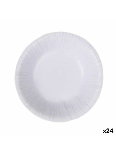 Set de Platos Algon Desechables Blanco Cartón 450 ml (24 Unidades)