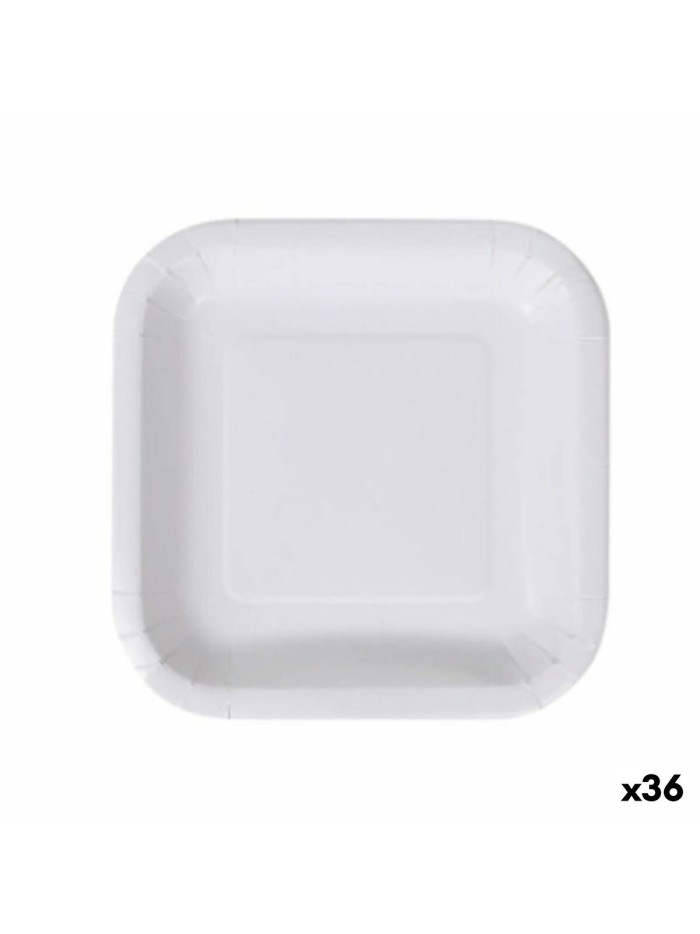 Plate set Algon Disposable White Cardboard 23 cm (36 Units)