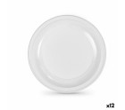 Set of reusable plates Algon White Plastic 28 x 28 x 2 cm (24 Units)